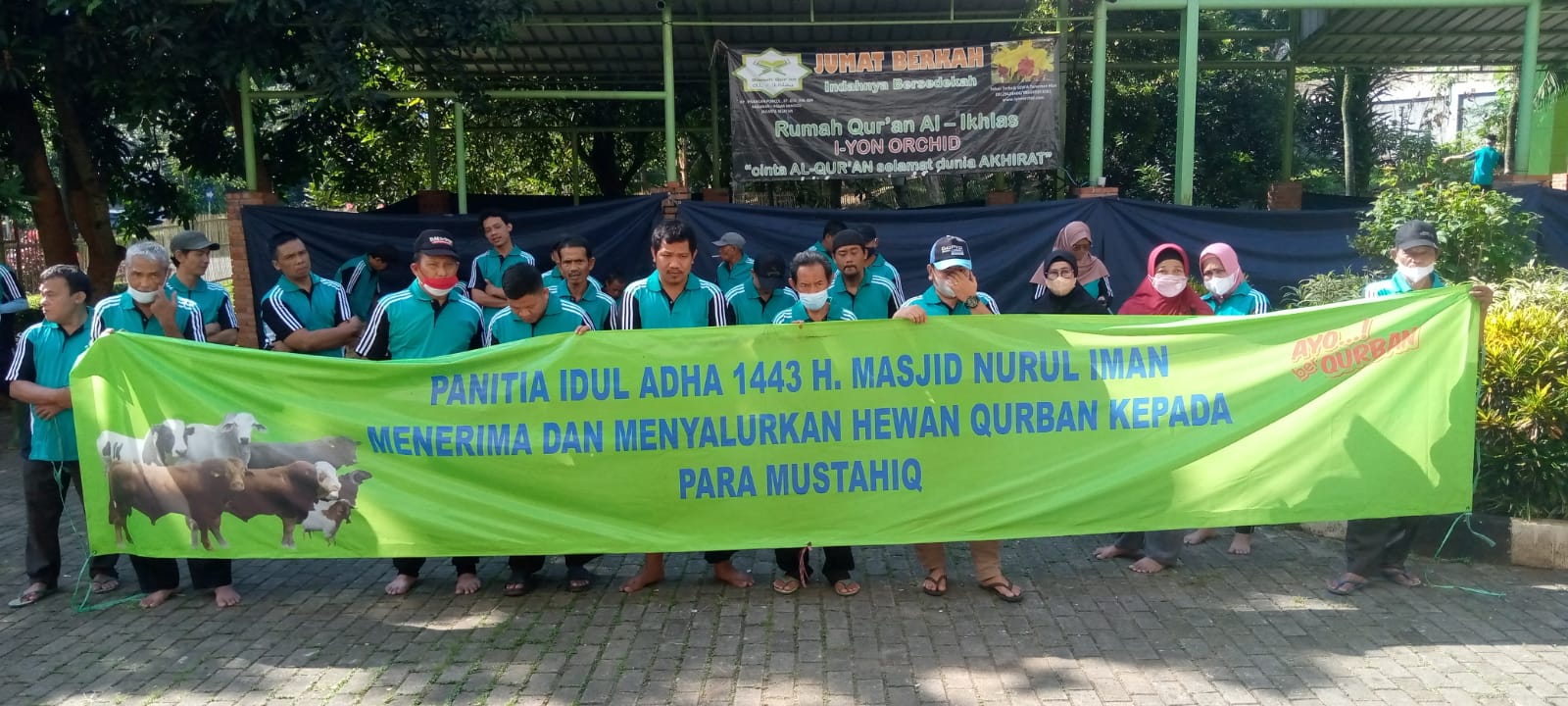 YMPP - Pelaksanaan Pemotongan Hewan Kurban di Masjid Nurul Iman 1443 H/2022 M